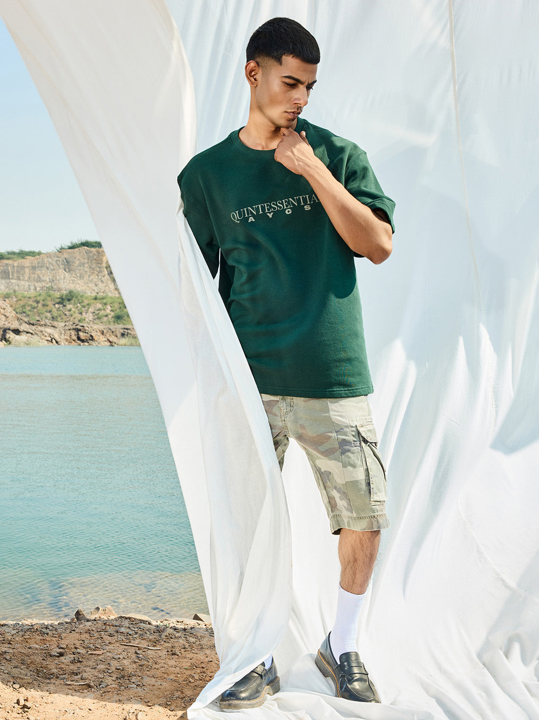 AYCS Quintessential DarkGreen Relax Fit T-Shirt