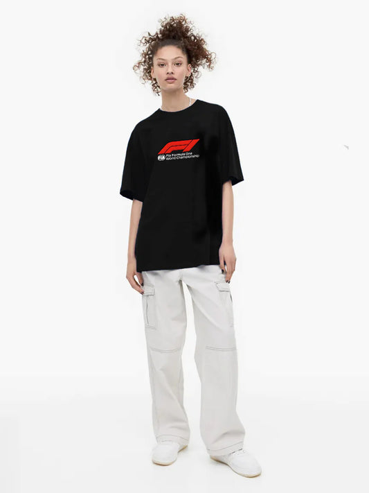Black Formula One Oversized T-shirt- AYCS