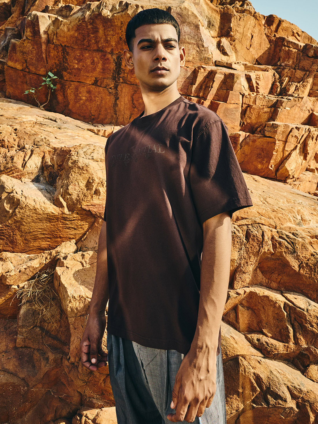 AYCS Quintessential Brown Relax Fit T-Shirt