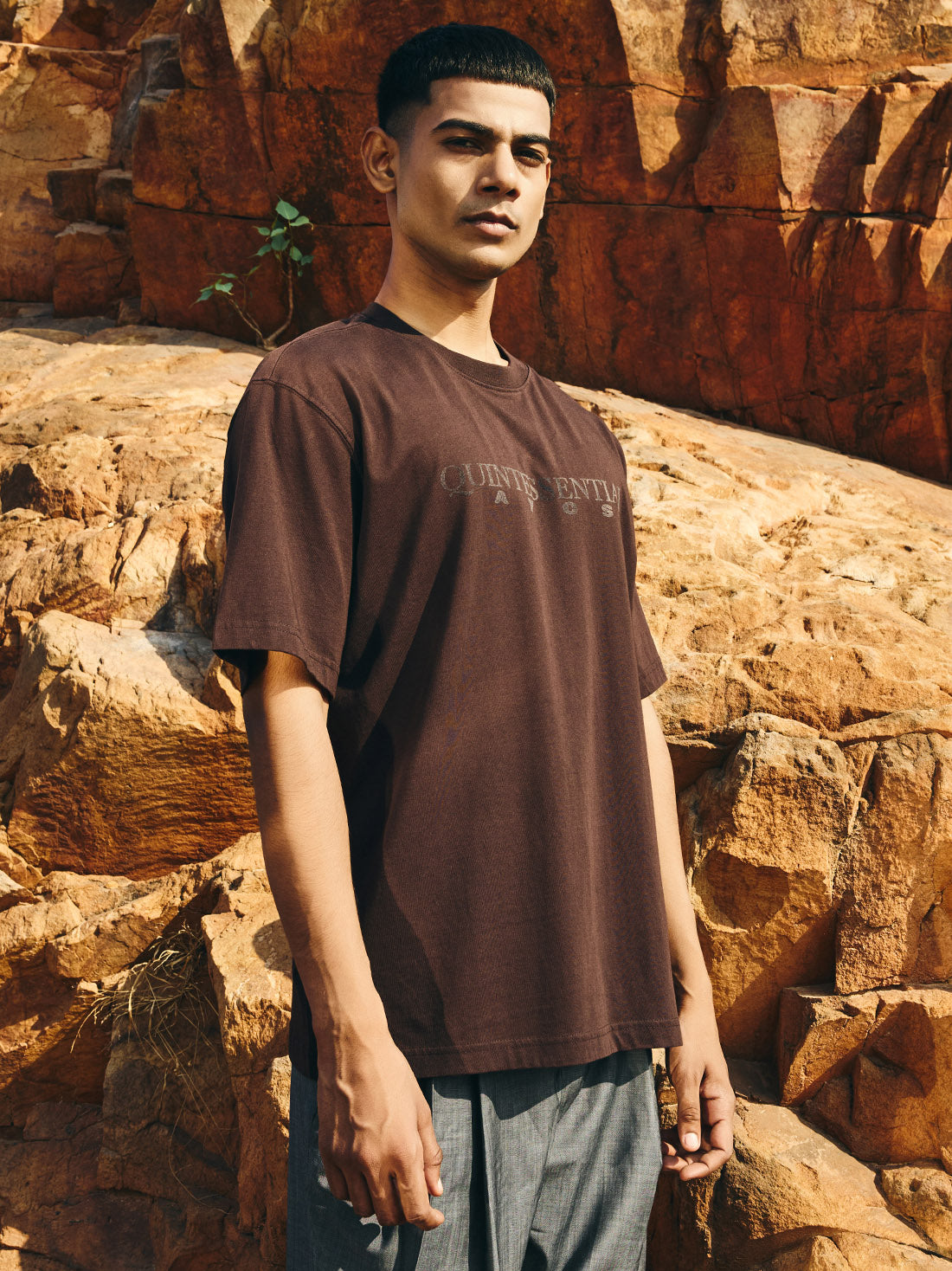 AYCS Quintessential Brown Relax Fit T-Shirt