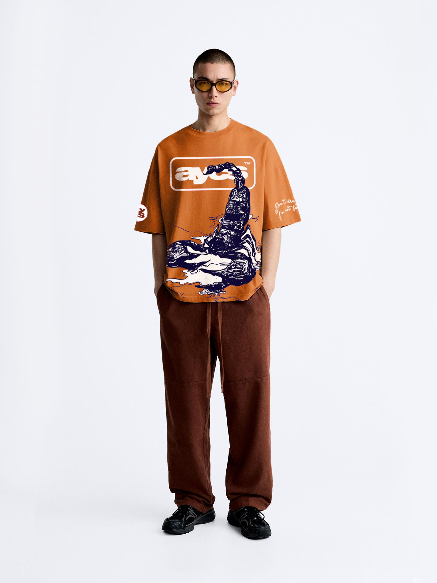 Stinger Scorpion Oversized T-shirt (Orange)- AYCS