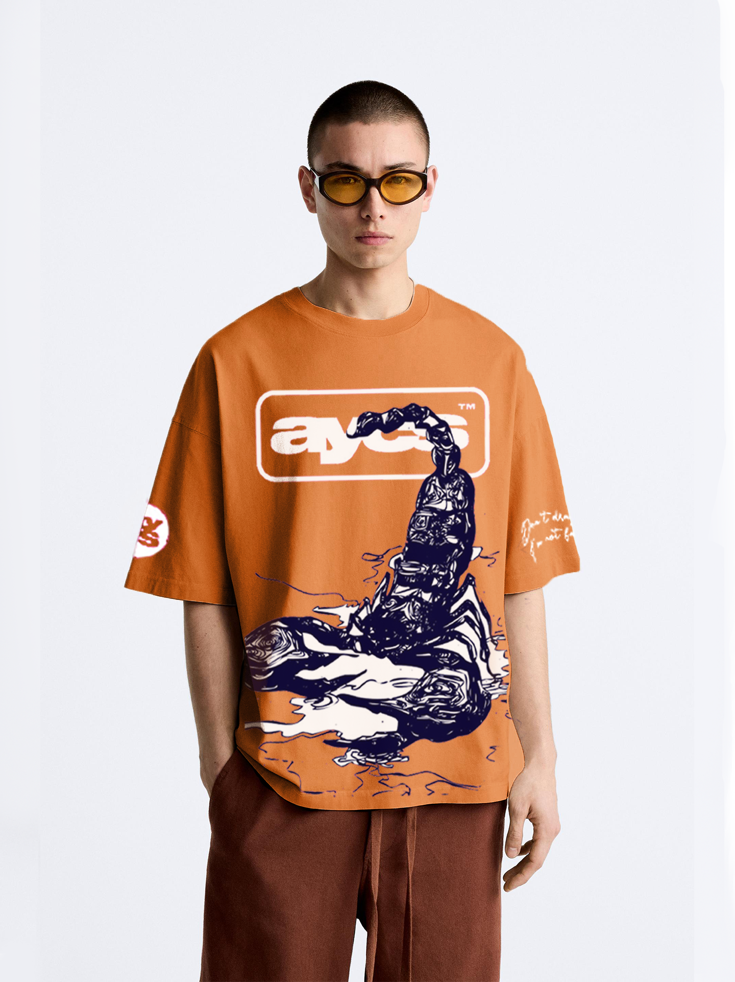 Stinger Scorpion Oversized T-shirt (Orange)- AYCS