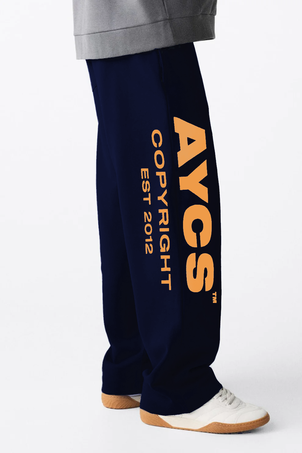 OG Logo Oversized Joggers (NAVY BLUE -YELLOW)- AYCS