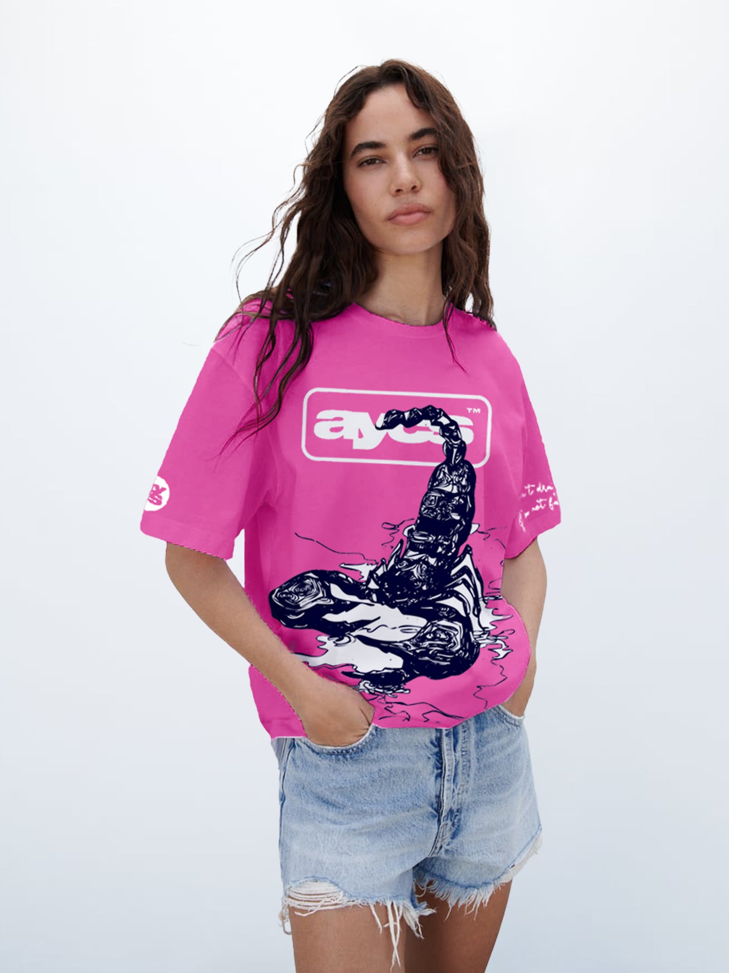 Stinger Scorpion Oversized T-shirt (Pink)- AYCS