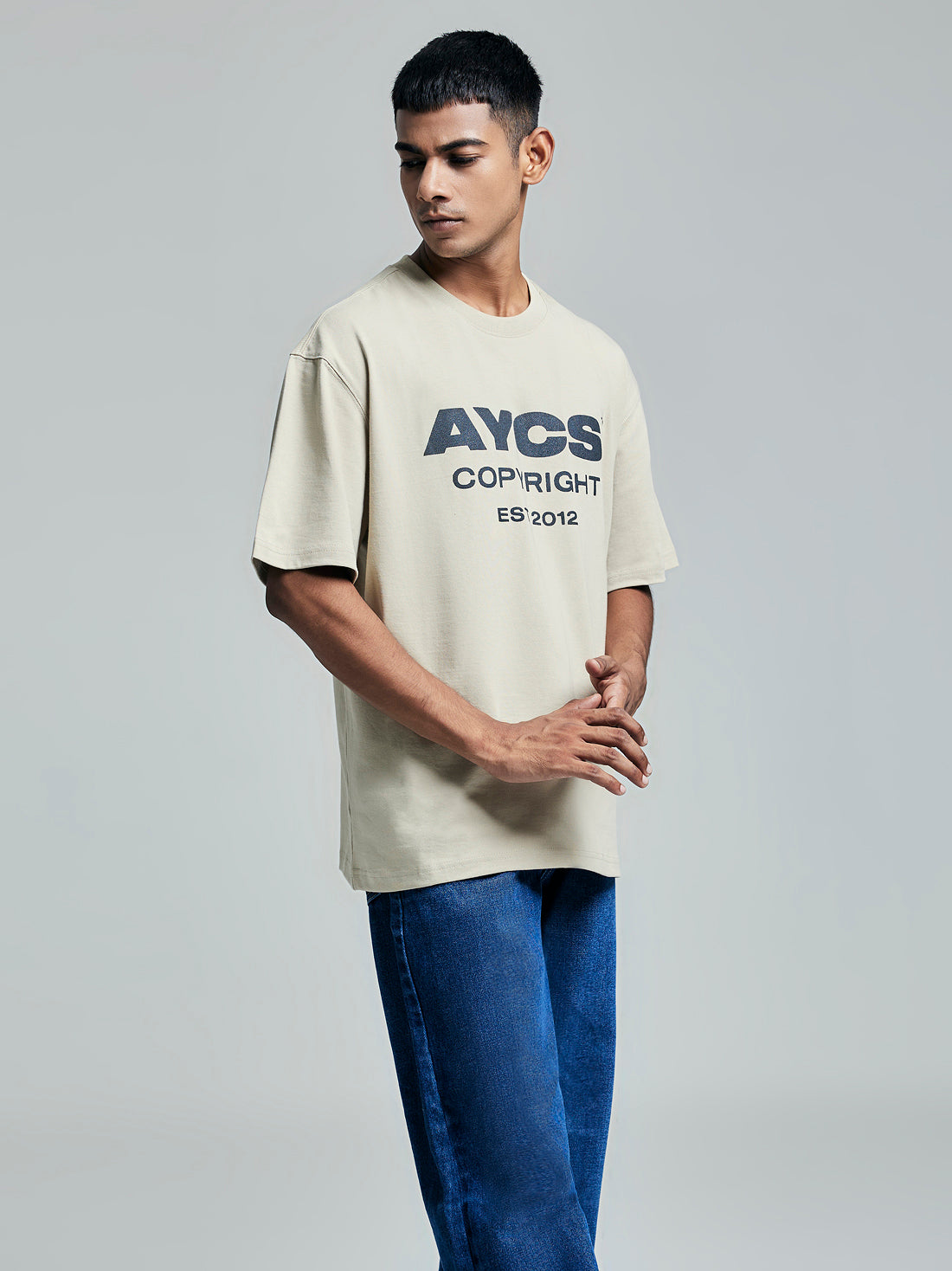 Premium Cotton AYCS OG LOGO Print T-Shirt (OFF-WHITE)