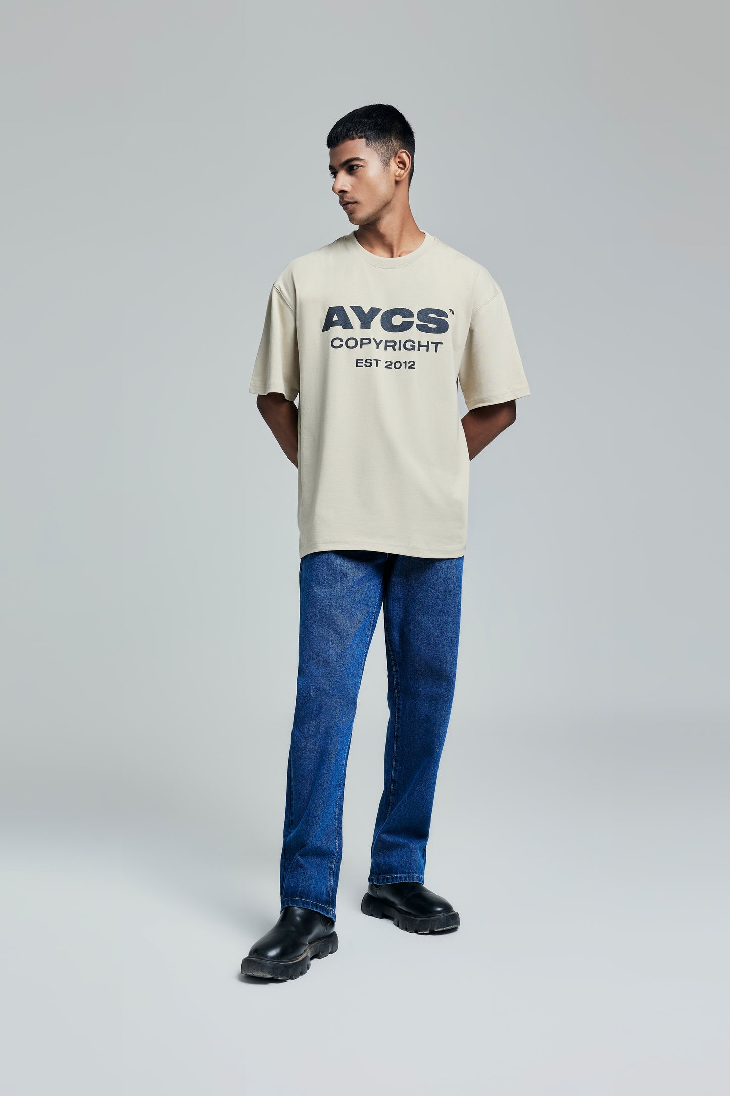 Premium Cotton AYCS OG LOGO Print T-Shirt (OFF-WHITE)