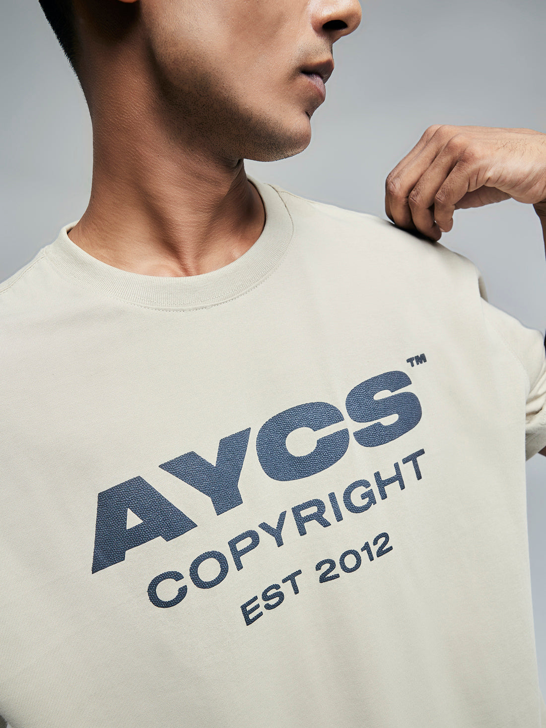 Premium Cotton AYCS OG LOGO Print T-Shirt (OFF-WHITE)