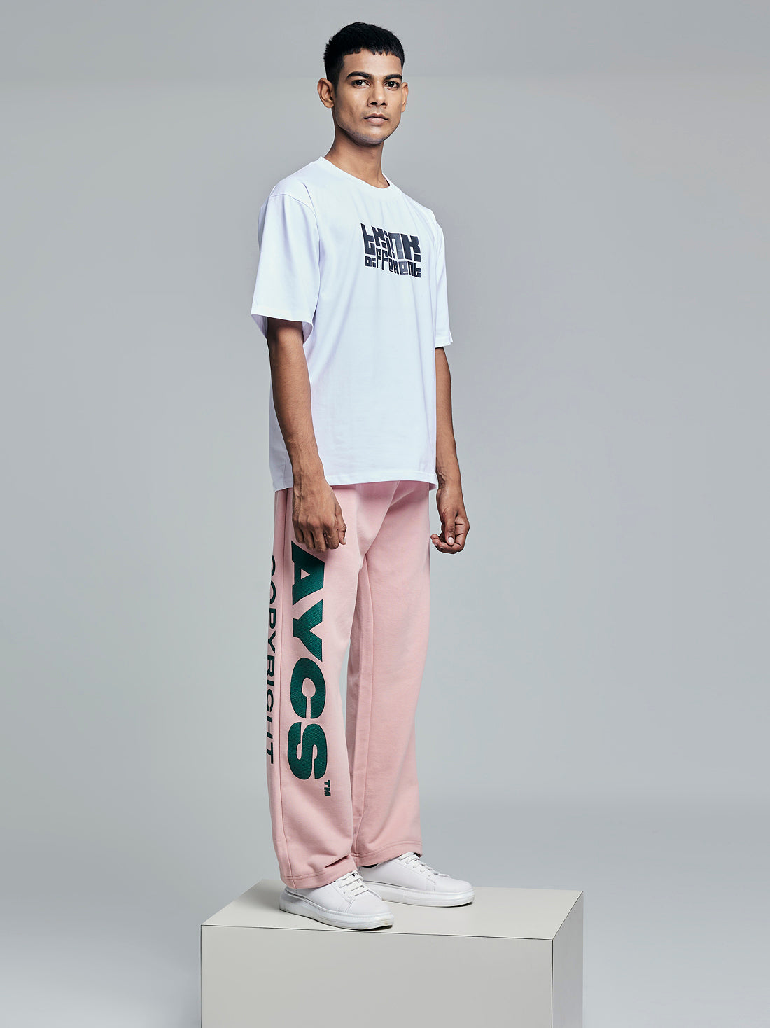 Pink oversized joggers sale